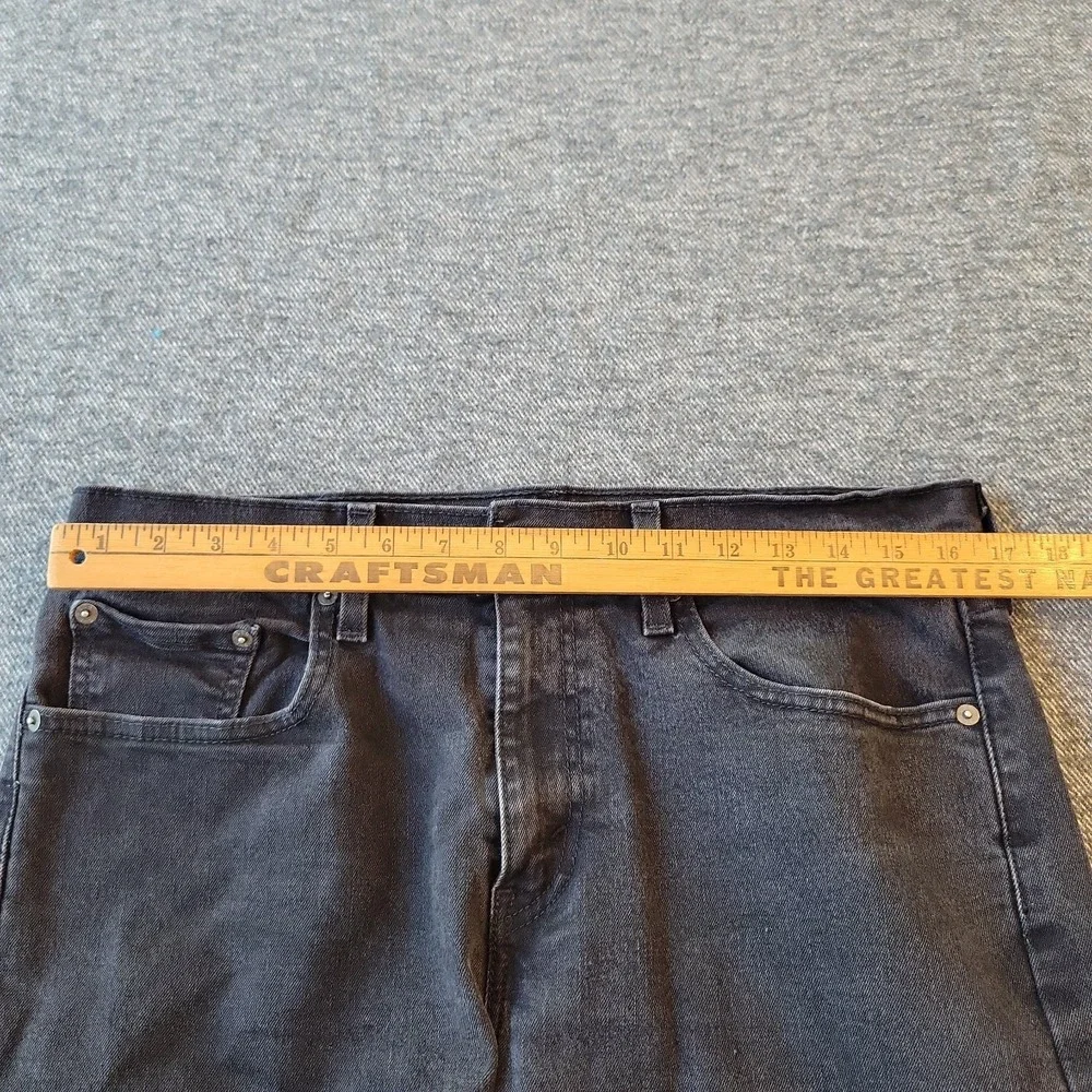 Levi's 502 Jeans Mens 32x30 (32x29) Black Denim Stretch Tapered Straight Regular